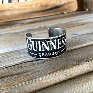 Upcycled Guiness beer can bracelet cuff hand made by a Portland artist